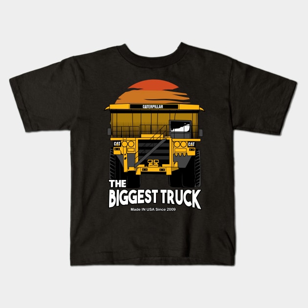 The Biggest Truck Kids T-Shirt by damnoverload